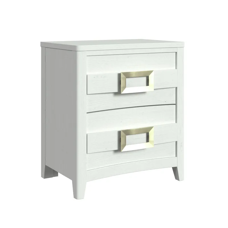 Tobias 2-Drawer Nightstand with USB in White