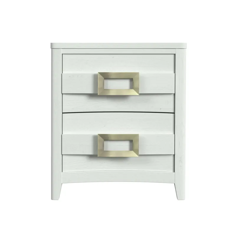 Tobias 2-Drawer Nightstand with USB in White