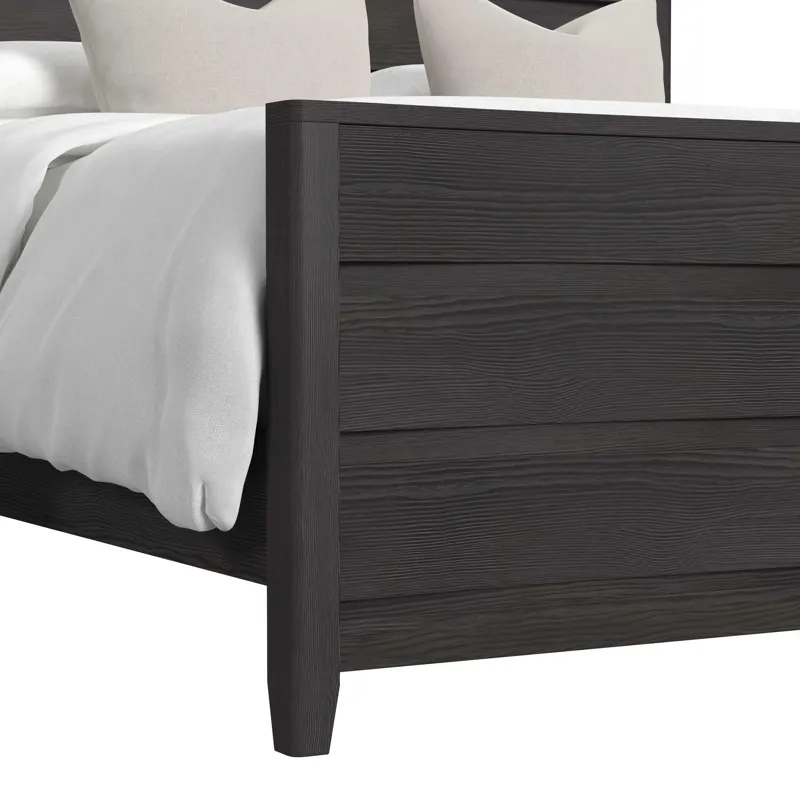 Tobias Queen Bed with LED in Black
