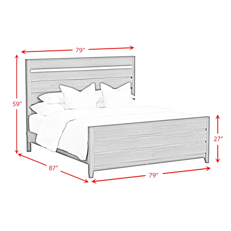 Tobias King Bed with LED in Black