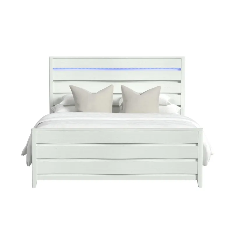 Tobias King Bed with LED in White