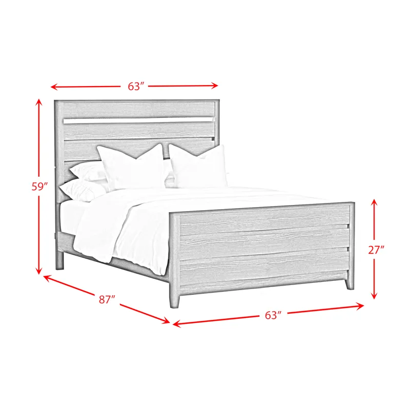 Tobias Queen Bed with LED in Black