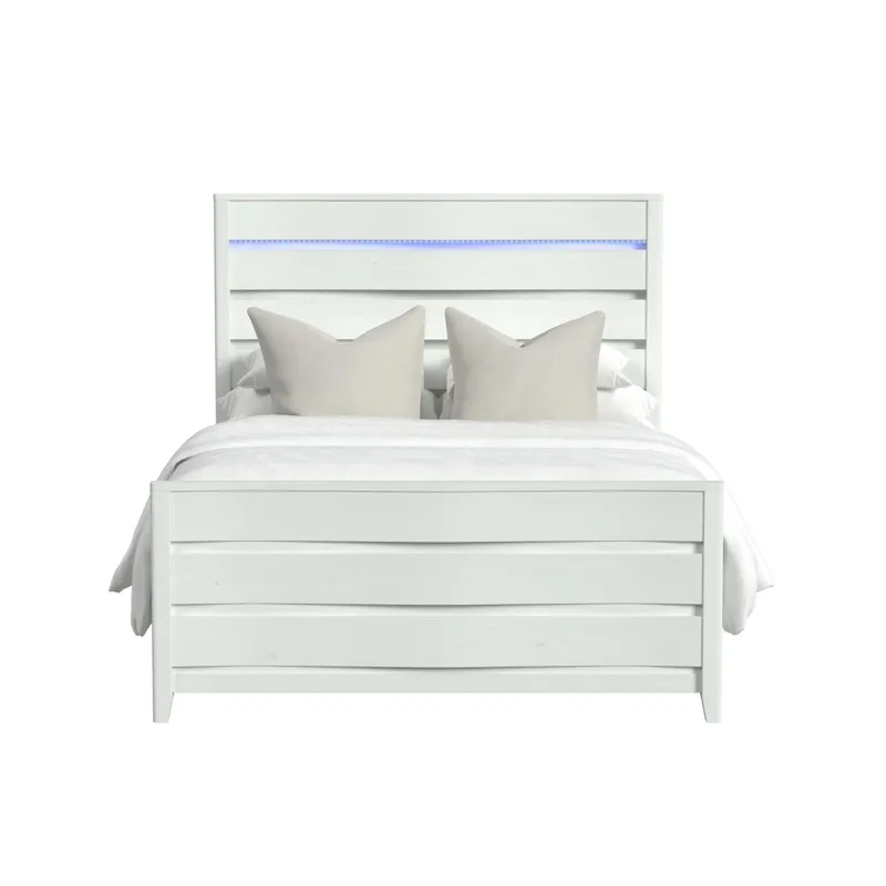 Tobias Queen Bed with LED in White