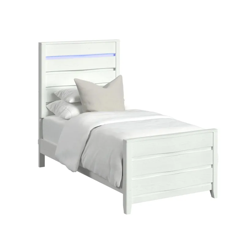 Tobias Twin Bed with LED in White