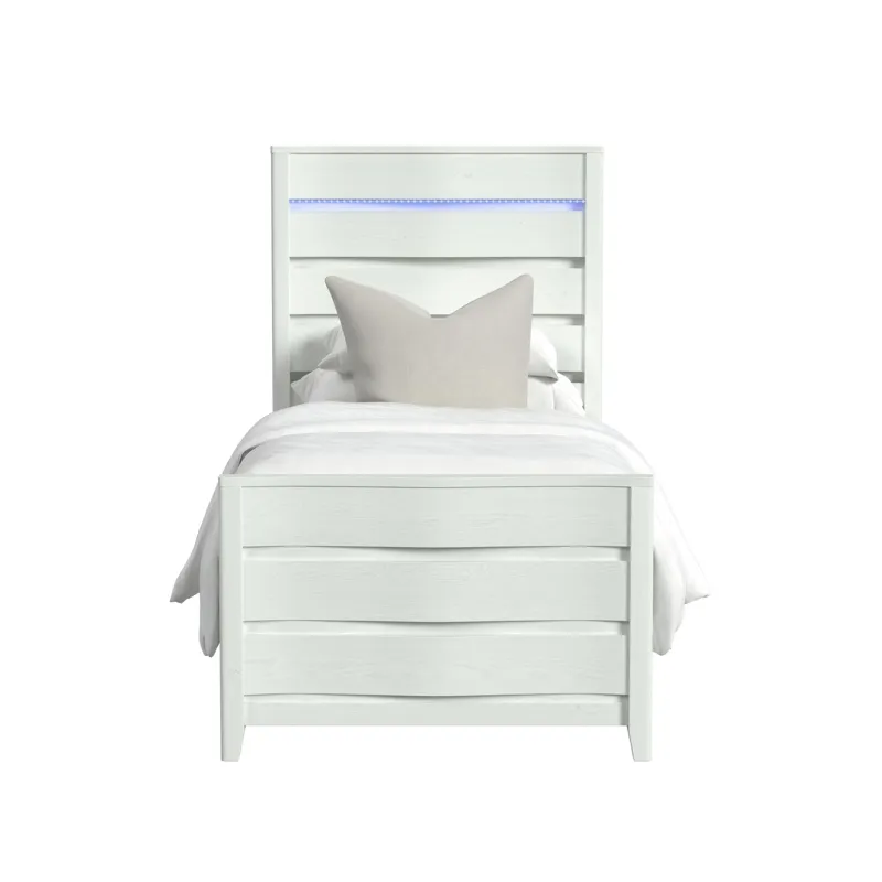 Tobias Twin Bed with LED in White