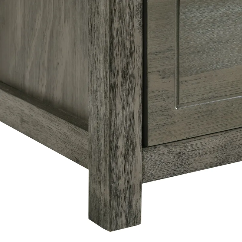 Trey 2-Drawer Nightstand in Grey Wire Brushed