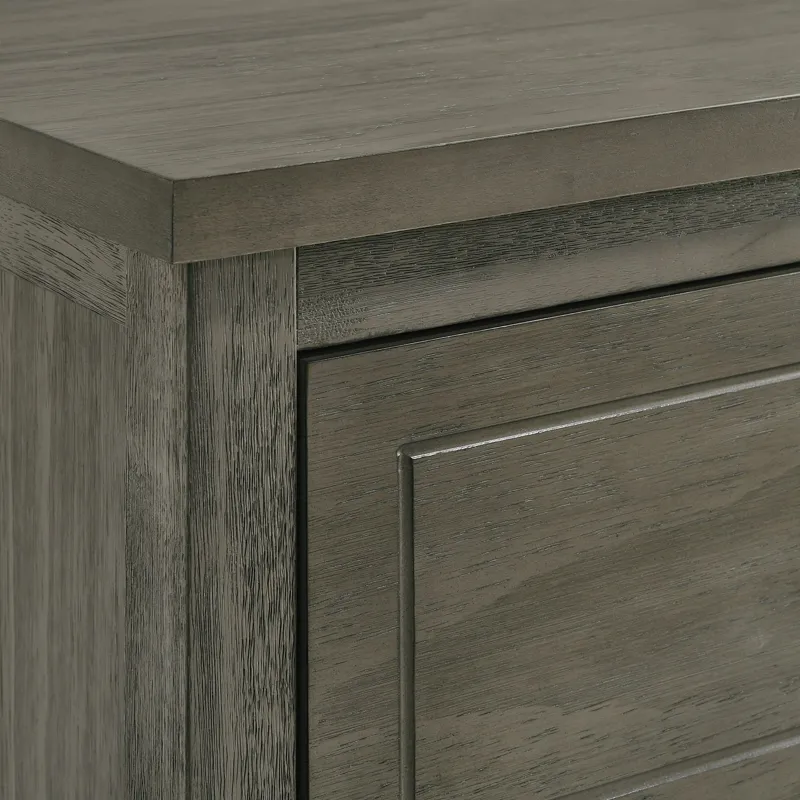 Trey 2-Drawer Nightstand in Grey Wire Brushed