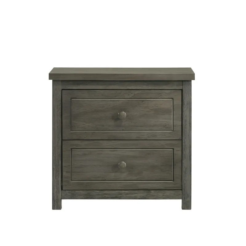 Trey 2-Drawer Nightstand in Grey Wire Brushed
