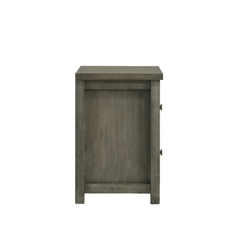 Trey 2-Drawer Nightstand in Grey Wire Brushed