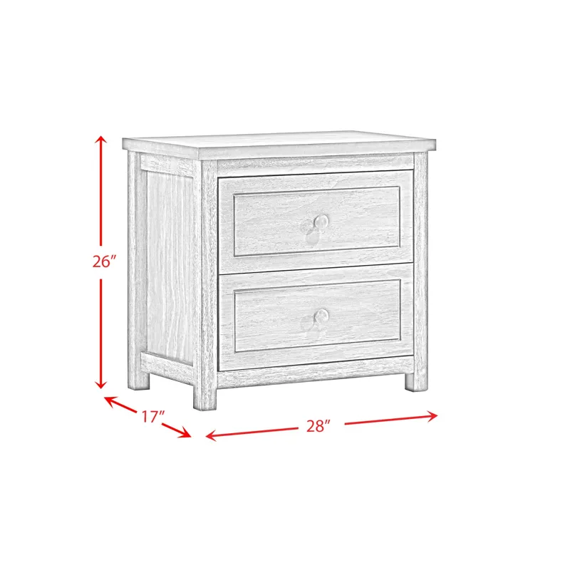 Trey 2-Drawer Nightstand in Grey Wire Brushed