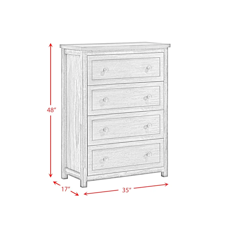 Trey 4-Drawer Chest in Grey Wire Brushed
