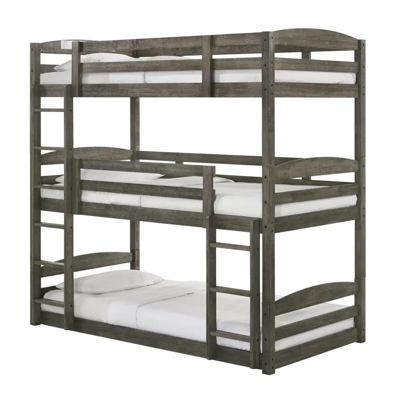 Trey Triple Twin Bunk in Grey Wire Brushed