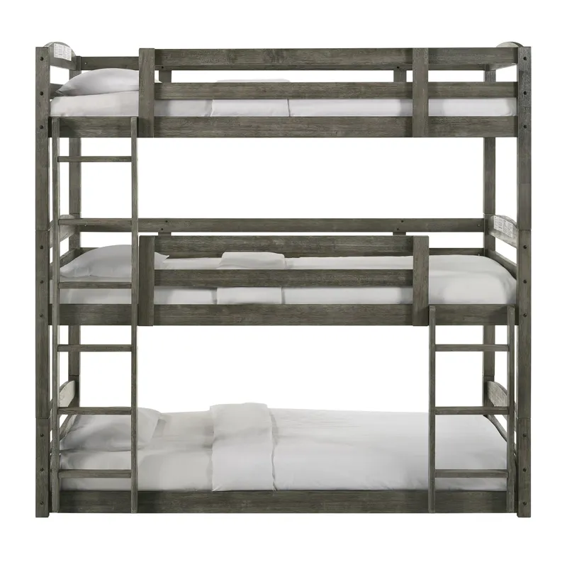 Trey Triple Twin Bunk in Grey Wire Brushed