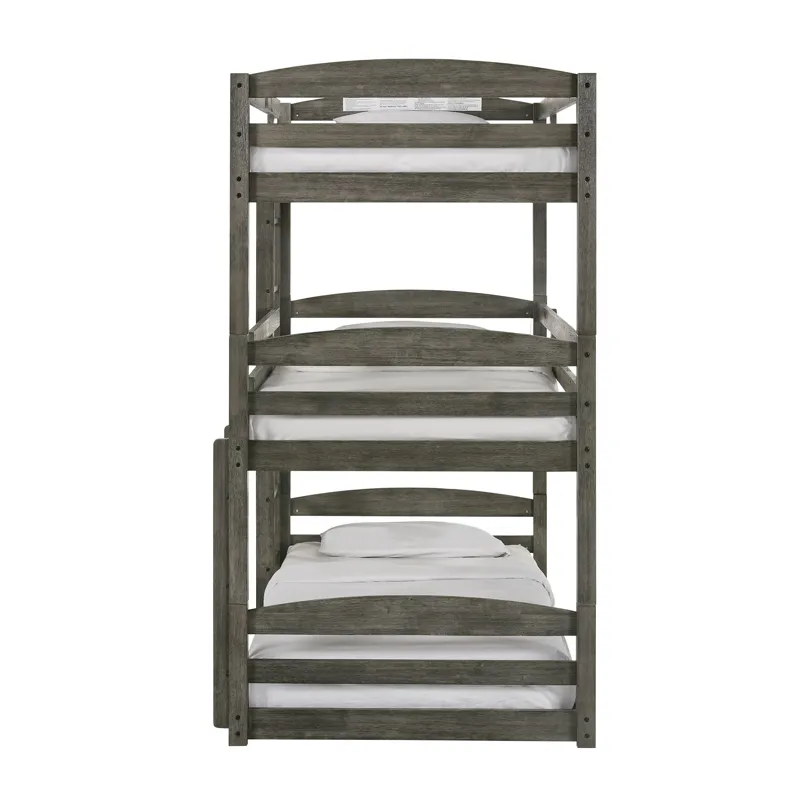 Trey Triple Twin Bunk in Grey Wire Brushed