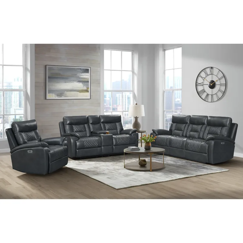 Trinidad Power Motion Sofa with Power Motion Head Recliner in Pebble Grey