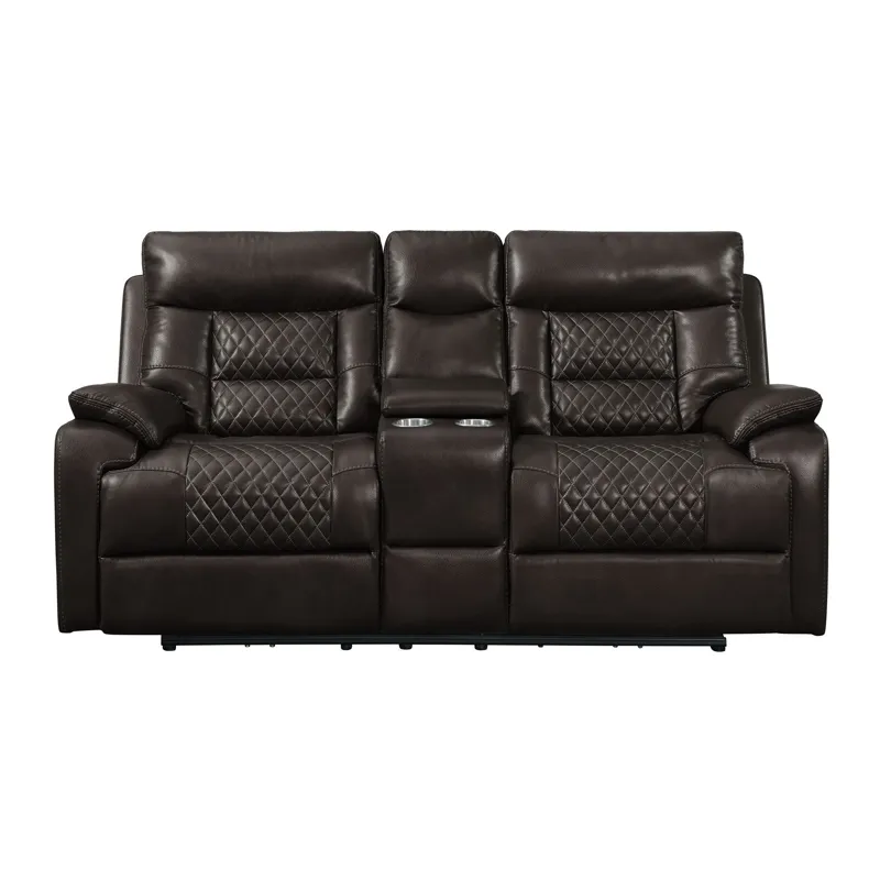 Trinidad Power Motion Loveseat with Console in Pebble Brown