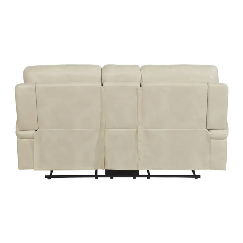 Trinidad Power Motion Loveseat with Power Motion Head Recliner & Console in Pebble Cream