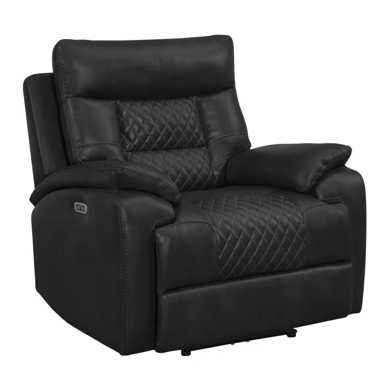 Trinidad Power Motion Recliner with Power Headrest in Pebble Black