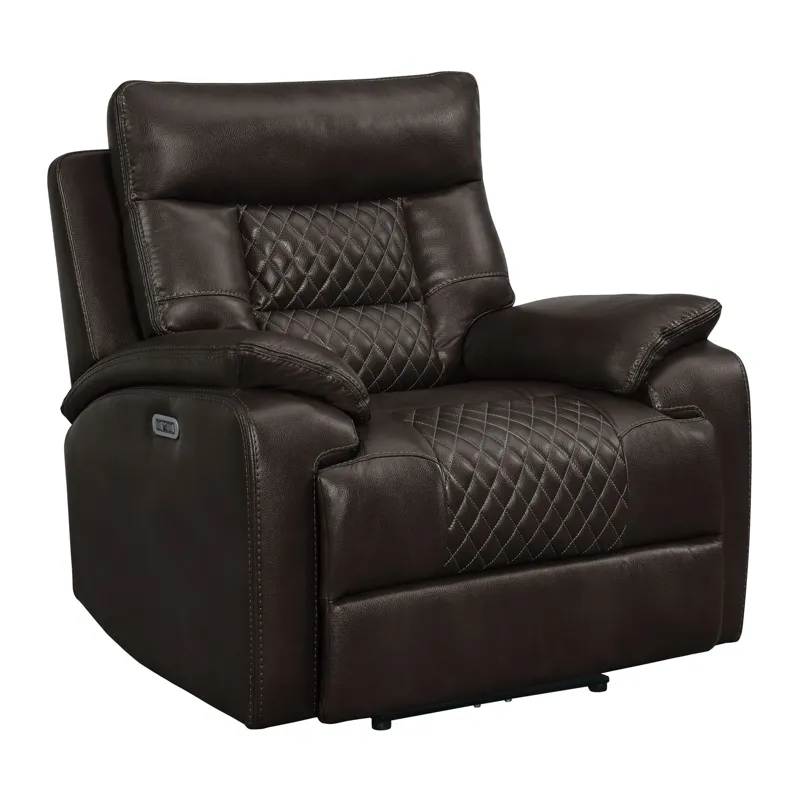 Trinidad Power Recliner with Power Motion Head Recliner in Pebble Brown
