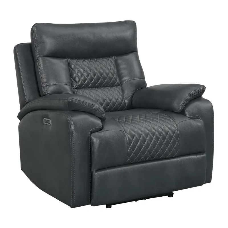 Trinidad Power Recliner with Power Motion Head Recliner in Pebble Grey