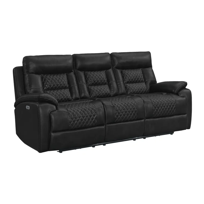 Trinidad Power Motion Sofa with Power Headrest in Pebble Black