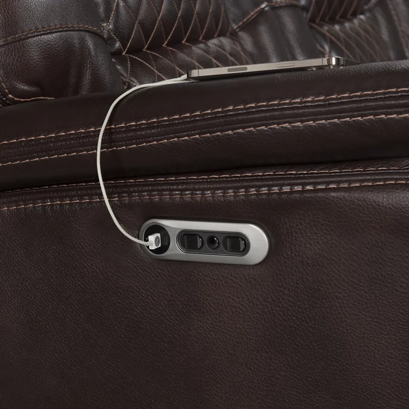 Trinidad Power Recliner with Power Motion Head Recliner in Pebble Brown