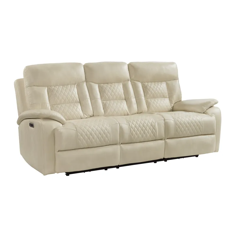 Trinidad Power Motion Sofa with Power Motion Head Recliner in Pebble Cream