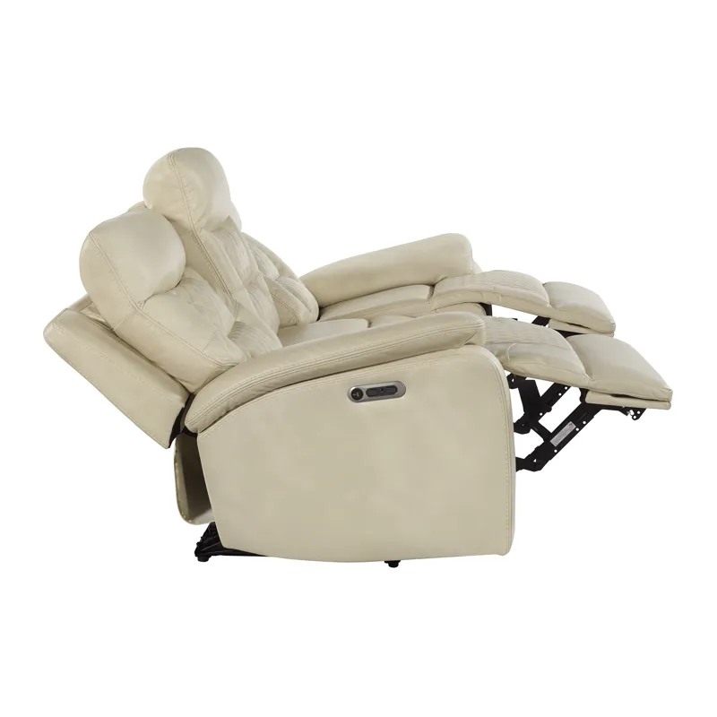 Trinidad Power Motion Sofa with Power Motion Head Recliner in Pebble Cream