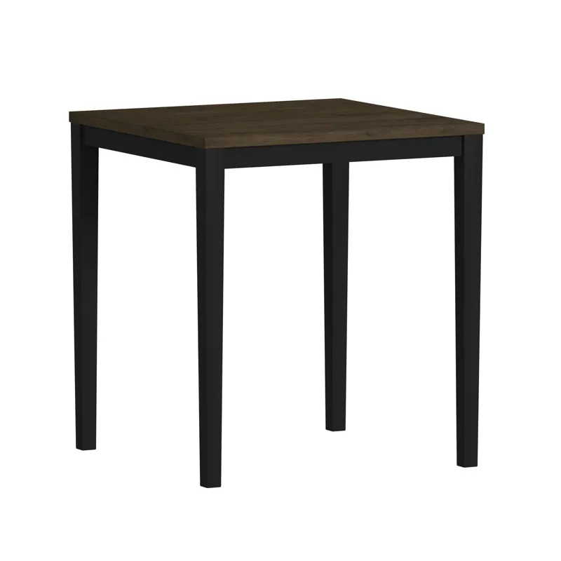Tulane 5pc Counter Table & 4 Counter Chairs with Beige Fabric in Oak & Black