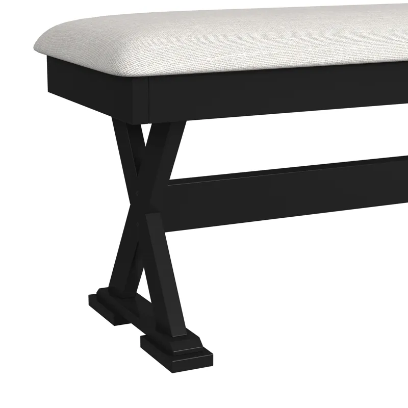 Tulane 6PC Dining Set with Table, 4 Chairs, and Bench in Oak and Black