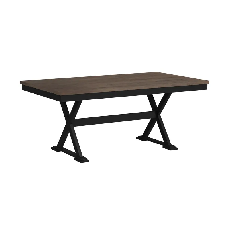 Tulane 6PC Dining Set with Table, 4 Chairs, and Bench in Oak and Black