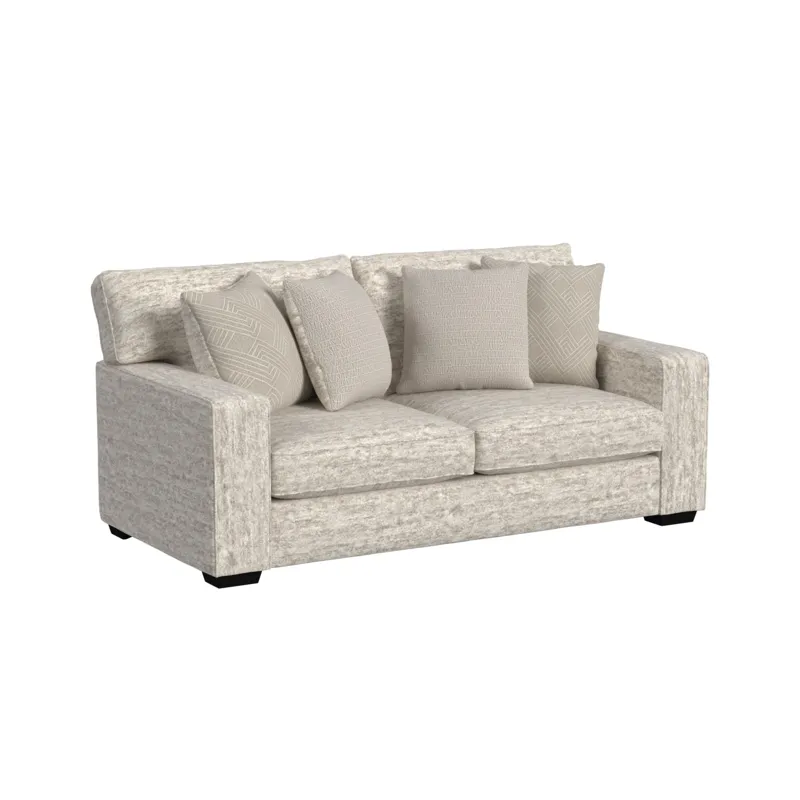 Tully Loveseat in Galactic Parchment with 4 Pillows