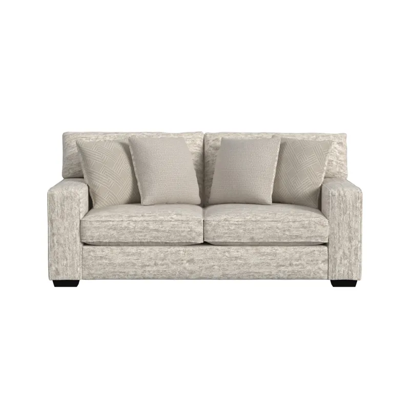 Tully Loveseat in Galactic Parchment with 4 Pillows