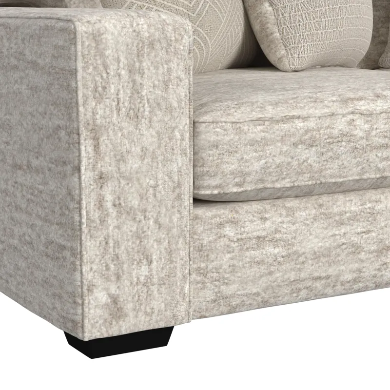 Tully Loveseat in Galactic Parchment with 4 Pillows