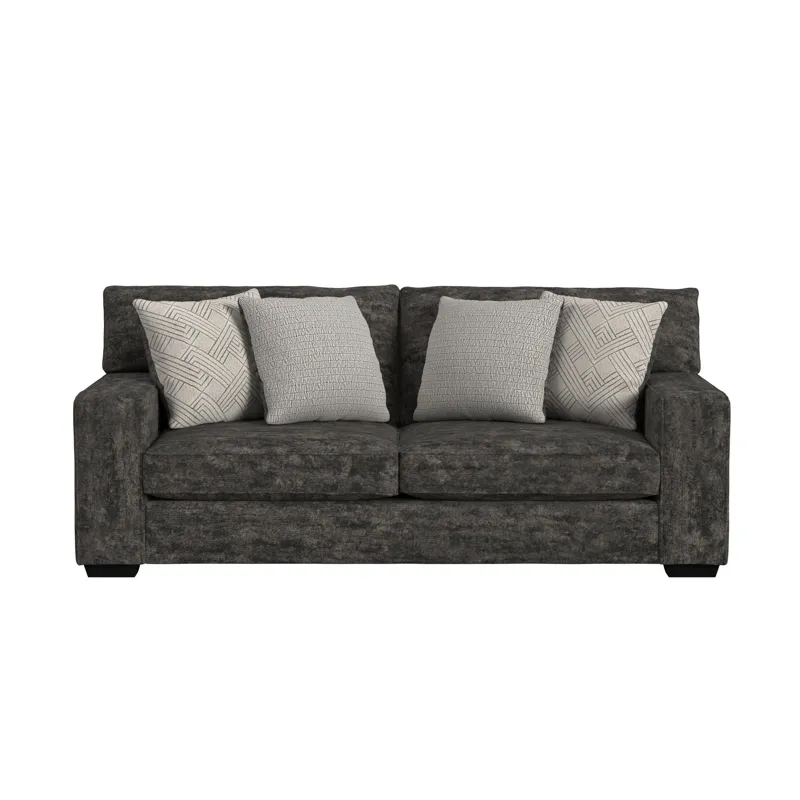 Tully Sofa in Galactic Charcoal with 4 Pillows