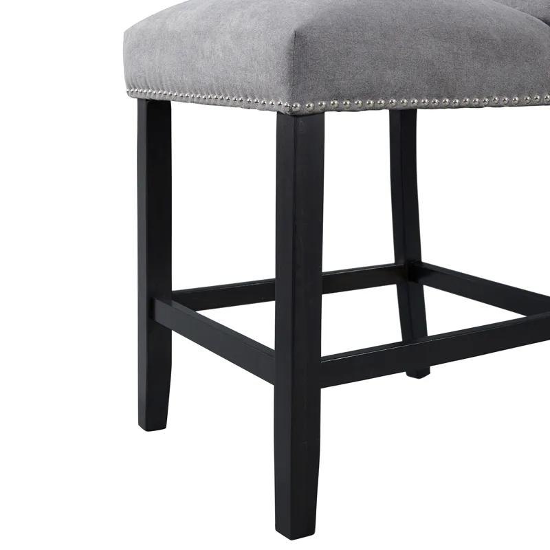 Tuscany Counter Linen Nailhead Side Chair (2 Per Pack) - Charcoal