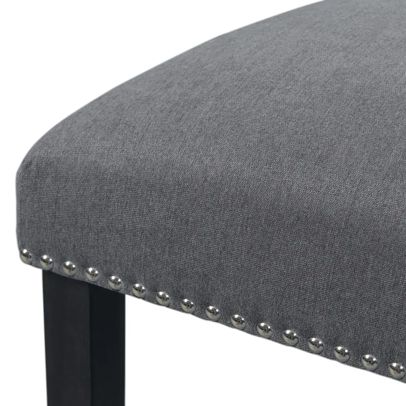 Tuscany Dining Linen Nailhead Side Chair (2 Per Pack) - Charcoal