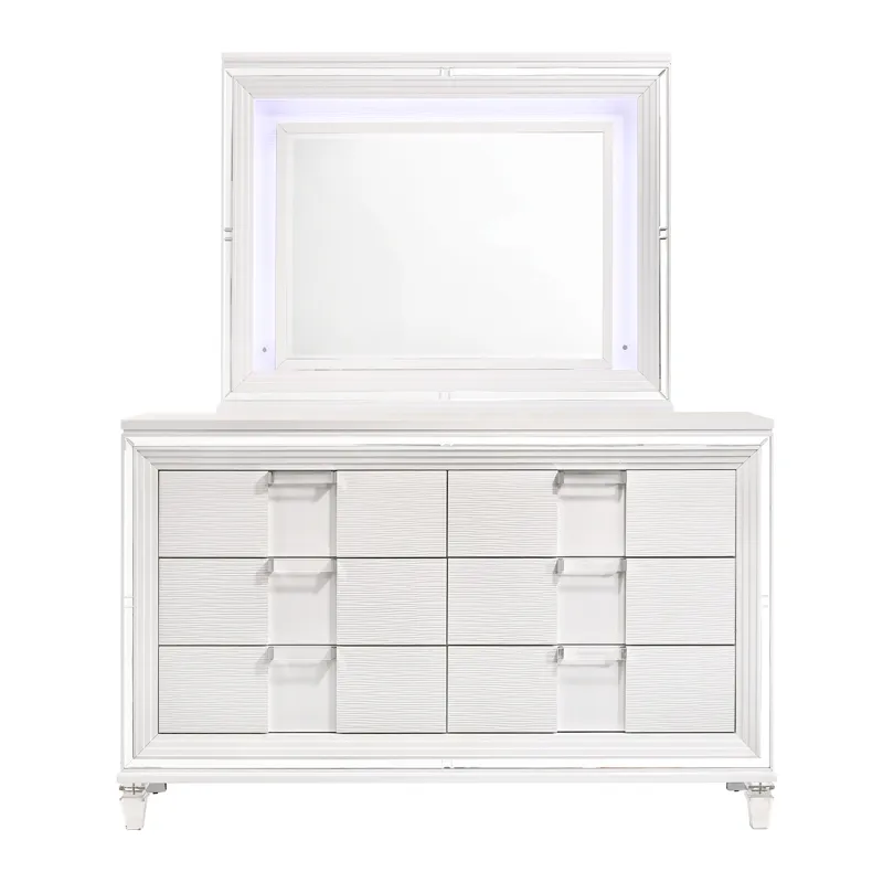 Twenty Nine Dresser & Mirror Set White