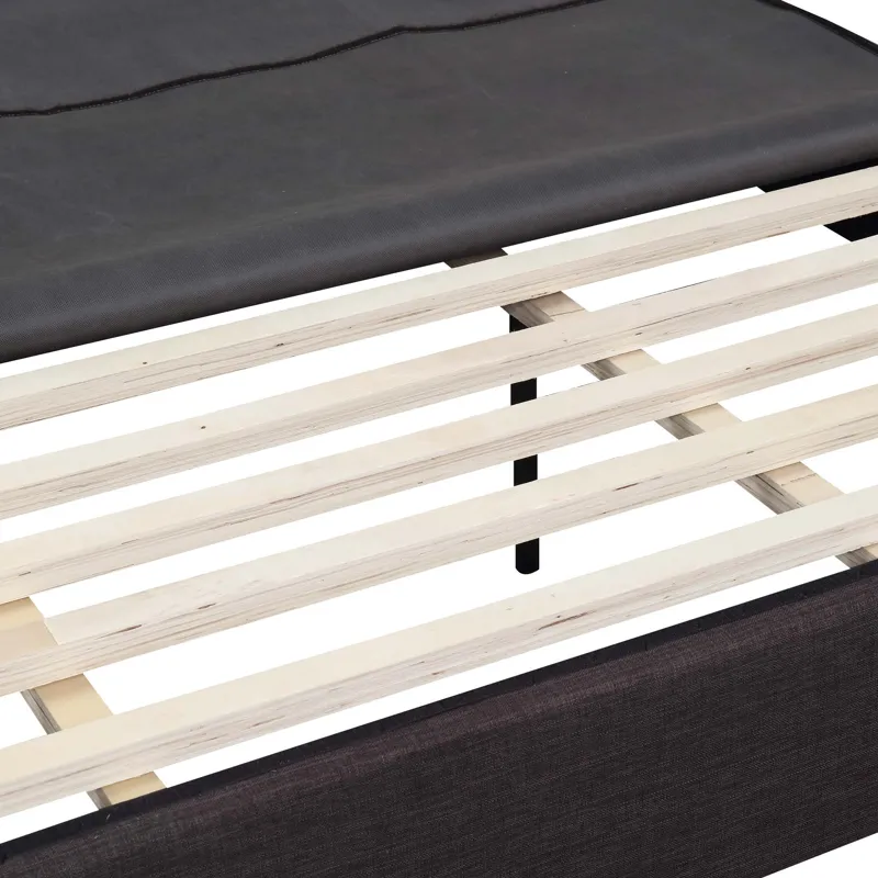 Abby Platform King Base Bed Heirloom Charcoal (3A Packing)