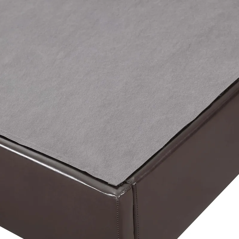 Abby Platform Full Base Bed Brown PU (3A Packing)