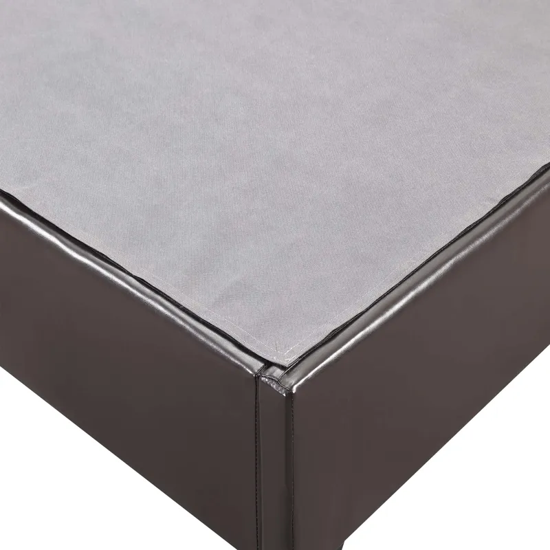 Abby Platform Queen Base Bed Brown PU (3A Packing)