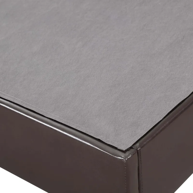 Abby Platform Twin Base Bed Brown PU (3A Packing)