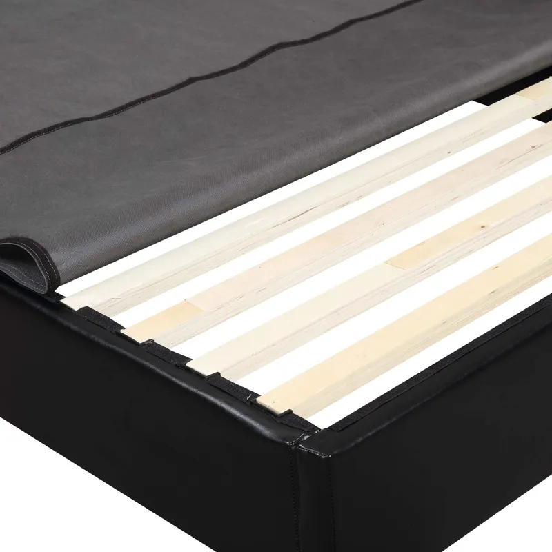 Abby Platform King Base Bed Black PU (3A Packing)