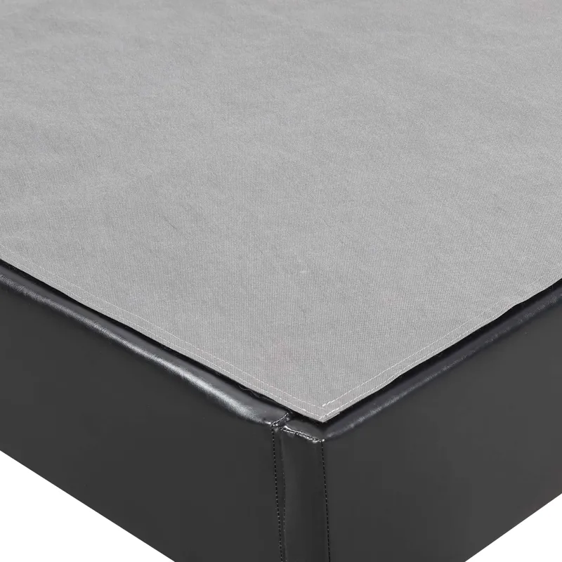 Abby Platform Twin Base Bed Black PU (3A Packing)