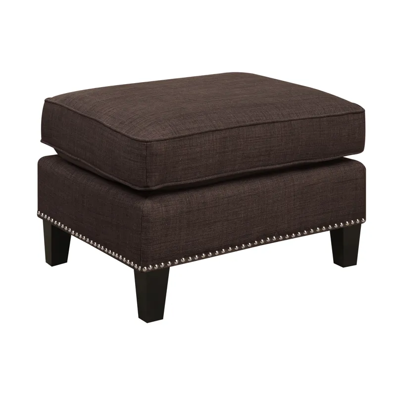 Erica 497 Ottoman W/Chrome Nail Heirloom Chocolate (ISTA 3)