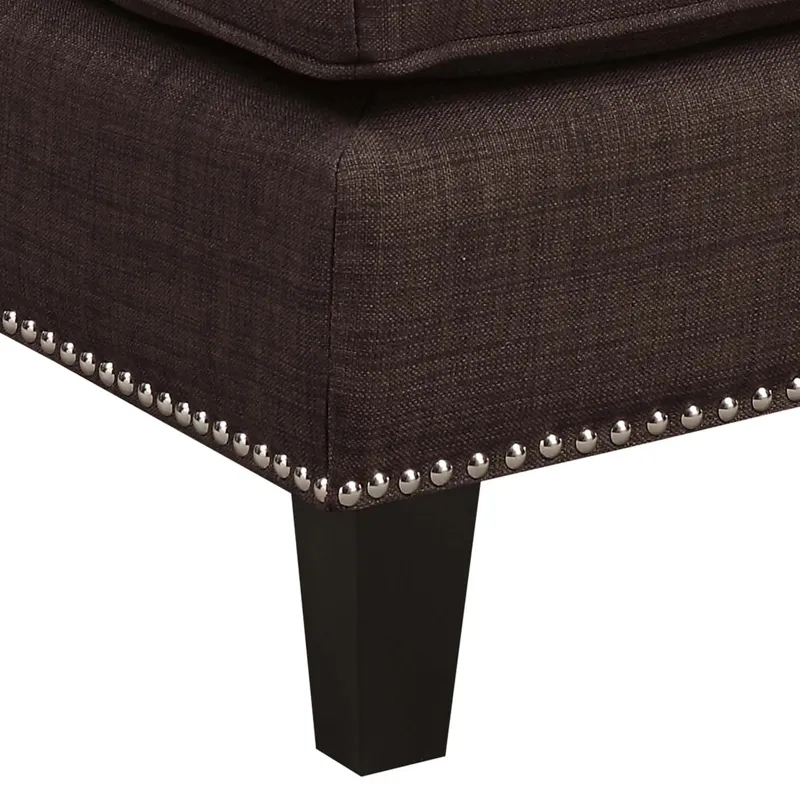 Erica 497 Ottoman W/Chrome Nail Heirloom Chocolate (ISTA 3)