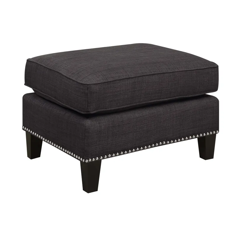 Erica 497 Ottoman W/Chrome Nail Heirloom Charcoal (ISTA 3)