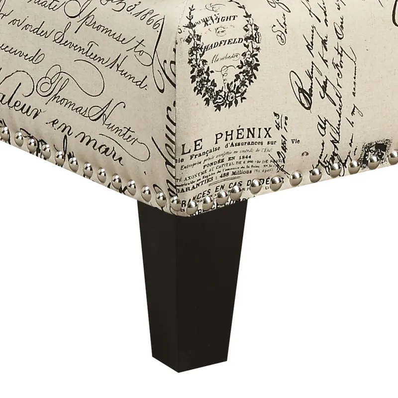 Erica 497 Ottoman W/Chrome Nail French Script (ISTA 3)