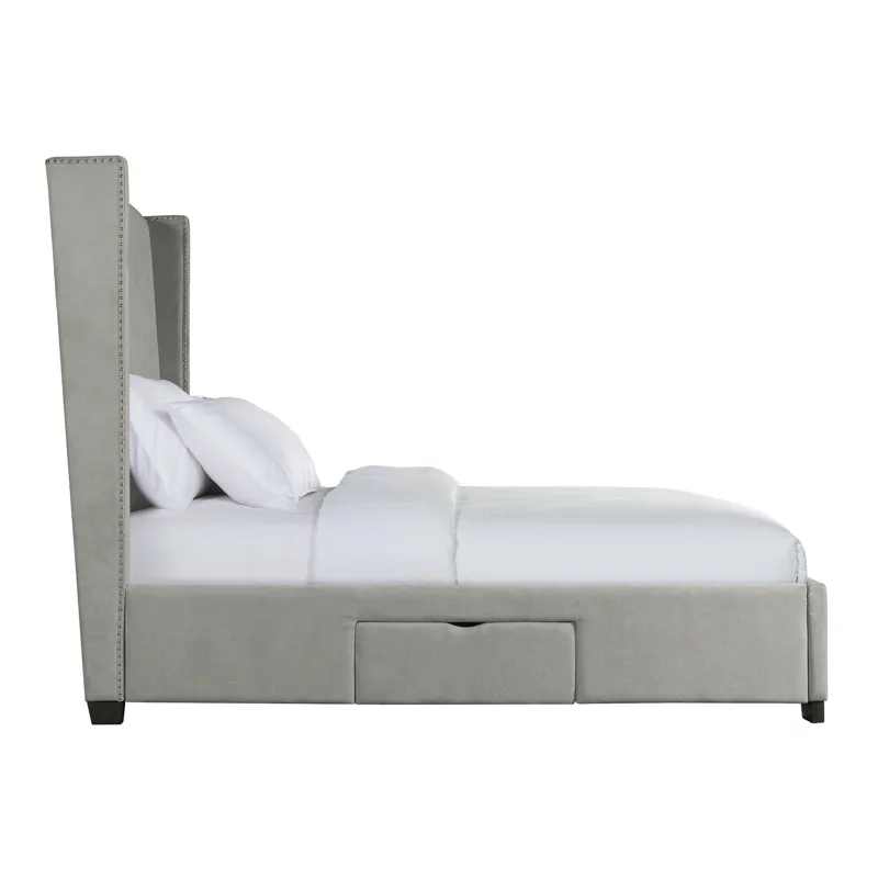 Harper Magnolia Queen Storage Bed Boulder Grey