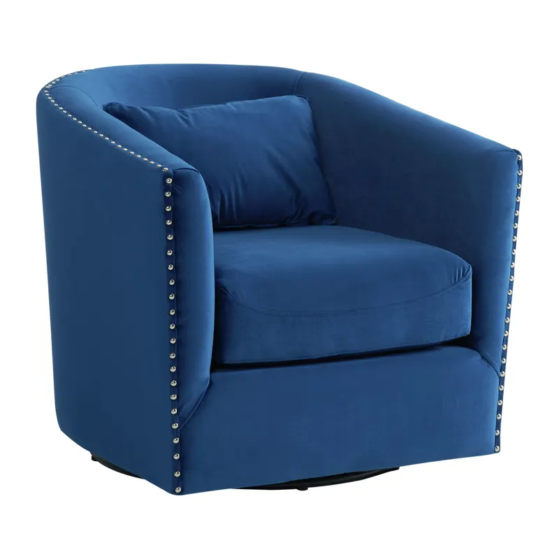 Stanton Swivel Chair In Mercer  Navy W/nails (ISTA 3)